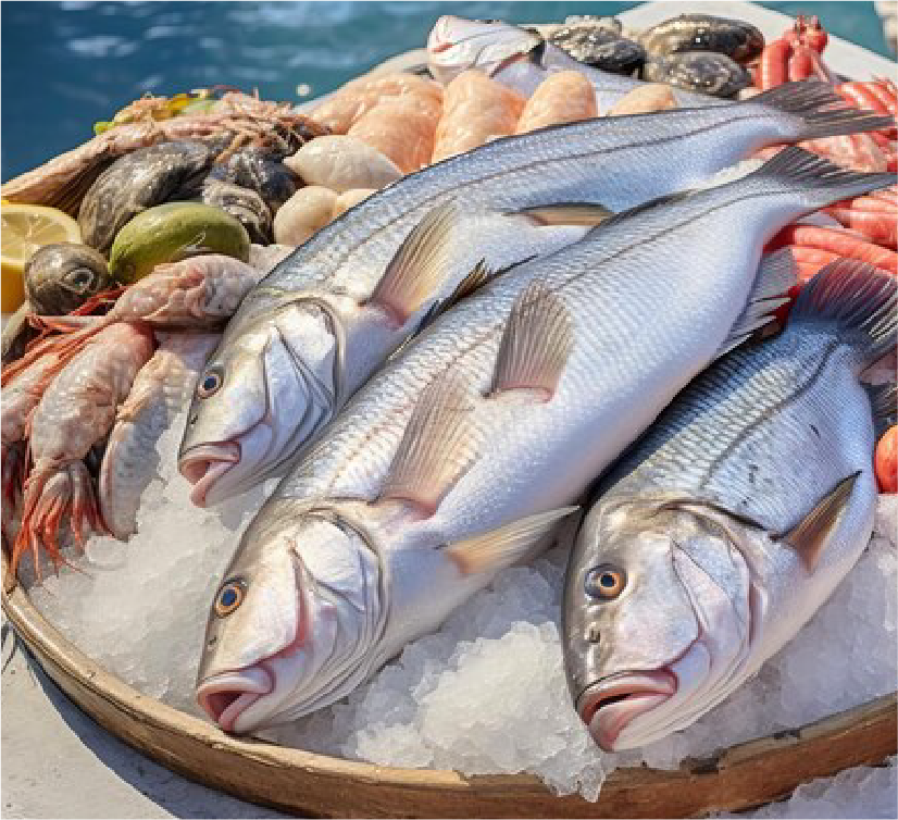 Woman selecting fresh fish